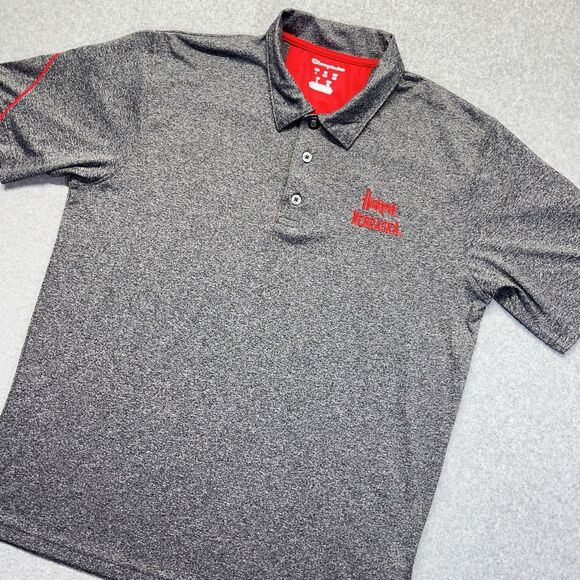 Champion Elite Nebraska Cornhuskers Golf Polo Shirt Mens Large L Gray - Picture 1 of 11